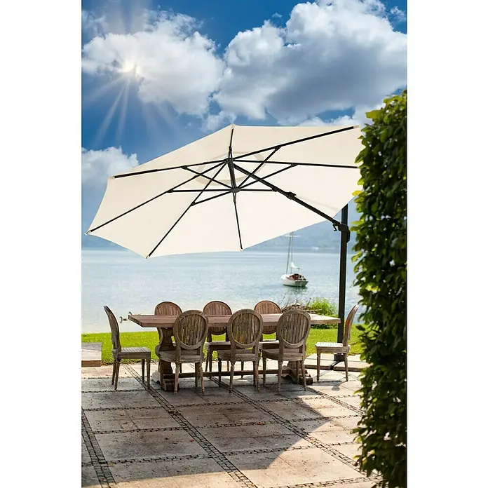 Sunfun Melina Ampelschirmgestell - Durchmesser: 400 cm, Aluminium, Rund - Stimmungsaufnahme