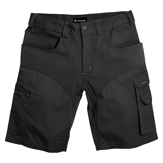 L.Brador Herren-Arbeitsshorts 1490 B - 50, Schwarz - Vorderansicht