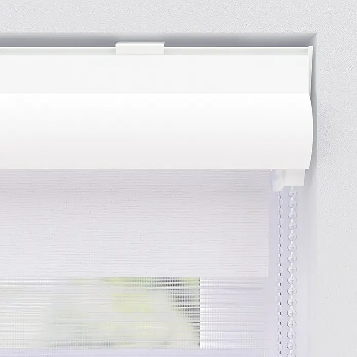 Expo Ambiente Doppelrollo mit Kassette - B x H: 90 x 220 cm, Weiß, Tageslichtdurchlässig - Detailaufnahme