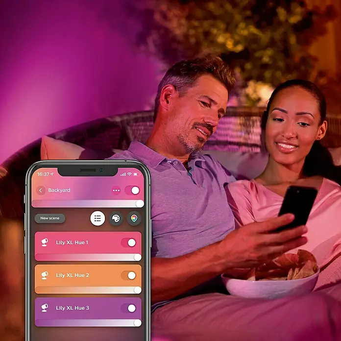 Philips Hue LED-Gartenspot Lily - Höhe: 19 cm, 15 W, Metall