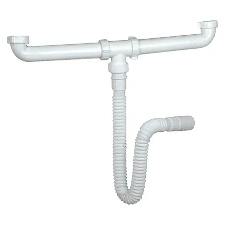 Sifón para fregadero doble adaptable
