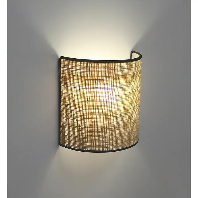 Idp Lampshades Fine negra Aplique de pared - 40 W, L x An x Al: 10 x 20 x 20 cm, Natural/Negro, E27 - Foto ambiente