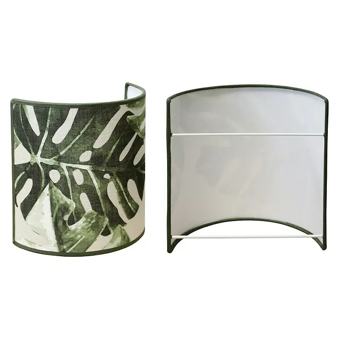 Idp Lampshades Kenia tropical Aplique de pared - 40 W, L x An x Al: 10 x 20 x 20 cm, Verde/Blanco, E27 - Vista angular
