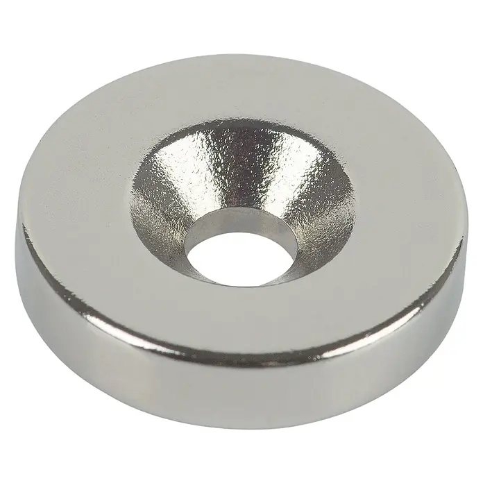 Fix-o-moll Magnet Neodym mit Senkbohrung - Rund, Durchmesser: 18 mm - Diagonale Ansicht