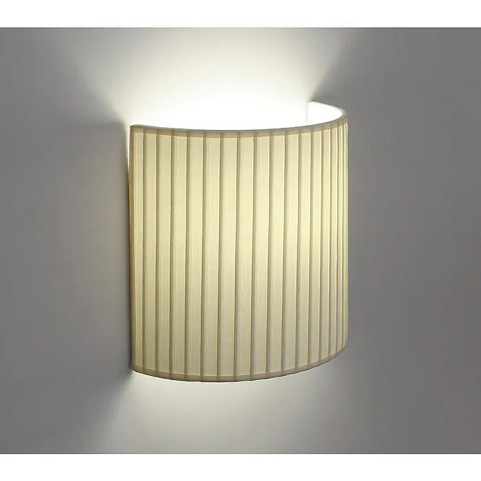 Idp Lampshades Plisado Gable Aplique de pared - 40 W, L x An x Al: 10 x 20 x 20 cm, Crema, E27 - Foto ambiente