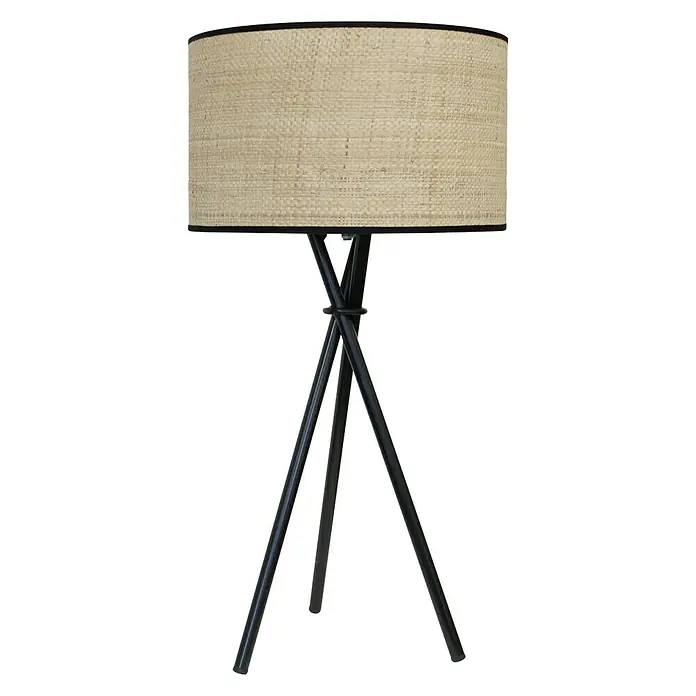 Idp Lampshades Fine negra Lámpara de sobremesa - 40 W, Altura: 59 cm, Crema/Negro, E27 - Vista frontal