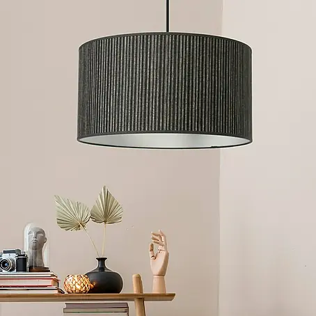Idp Lampshades Médula negro Lámpara colgante redonda
