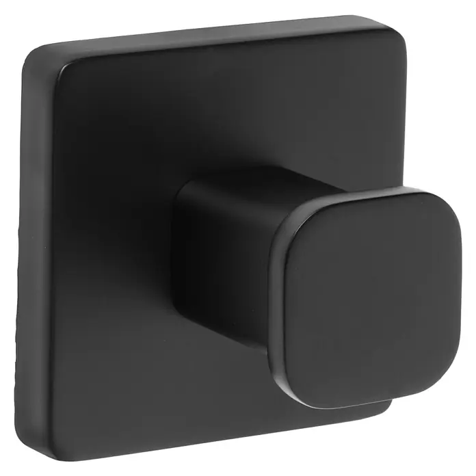 Tatay Nero Colgador de baño - L x Al: 4,6 x 6 cm, Número de ganchos: 1 ud., Negro - Vista angular
