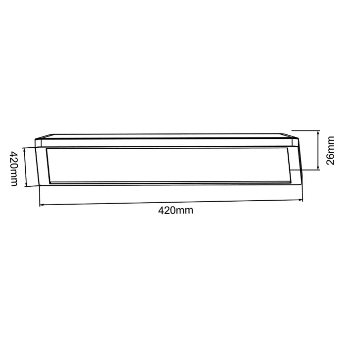Brilliant LED-Deckenleuchte Tanida - 24 W, L x B x H: 42 x 42 x 2,6 cm, Schwarz, Kaltweiß - Skizze