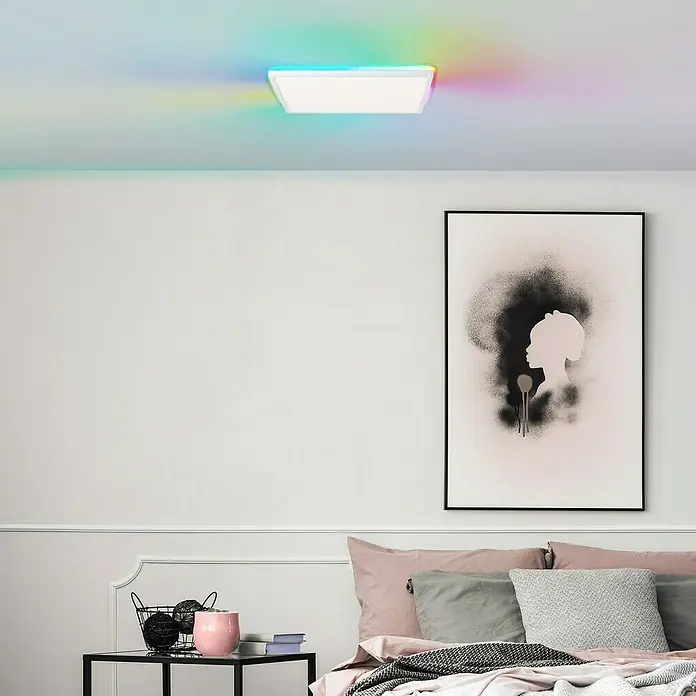 Brilliant LED-Deckenleuchte Tanida - 22 W, L x B x H: 42 x 42 x 2,6 cm, Weiß, Kaltweiß - Stimmungsaufnahme