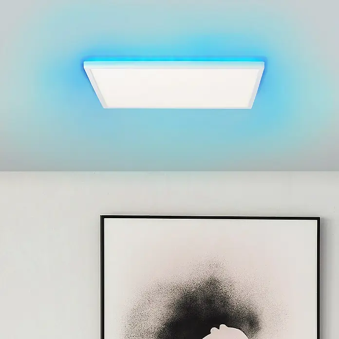 Brilliant LED-Deckenleuchte Tanida - 22 W, L x B x H: 42 x 42 x 2,6 cm, Weiß, Kaltweiß - Stimmungsaufnahme