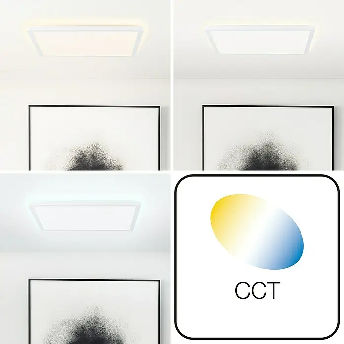 Brilliant LED-Deckenleuchte Tanida - 24 W, L x B x H: 42 x 42 x 2,6 cm, Weiß, Kaltweiß - Informationsansicht