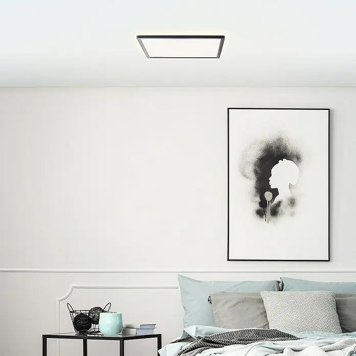 Brilliant LED-Deckenleuchte Tanida - 24 W, L x B x H: 42 x 42 x 2,6 cm, Schwarz, Kaltweiß - Stimmungsaufnahme