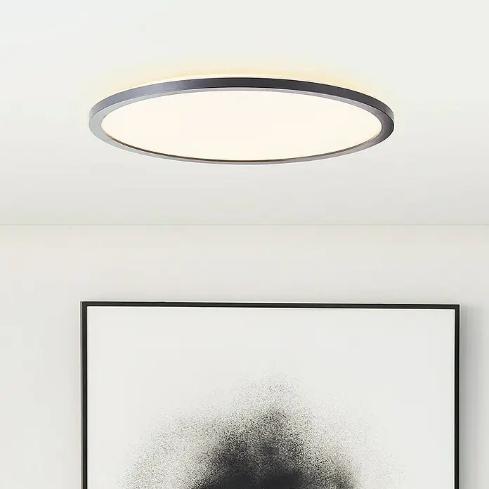 Brilliant LED-Deckenleuchte rund Tanida - 24 W, Ø x H: 42 x 2,5 cm, Schwarz, Kaltweiß - Stimmungsaufnahme