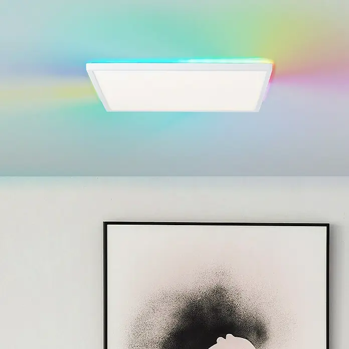 Brilliant LED-Deckenleuchte Tanida - 22 W, L x B x H: 42 x 42 x 2,6 cm, Weiß, Kaltweiß - Stimmungsaufnahme