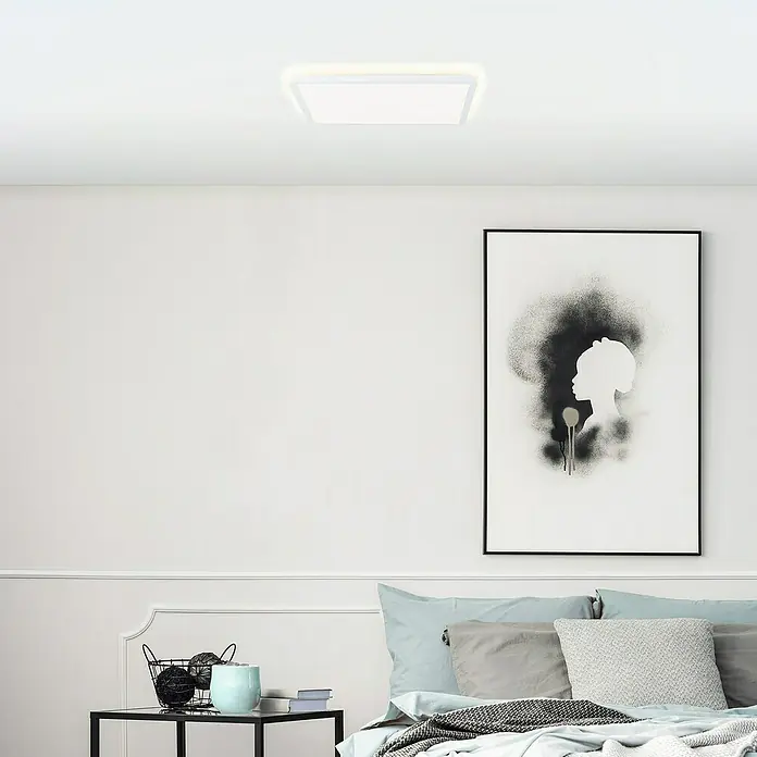 Brilliant LED-Deckenleuchte Tanida - 24 W, L x B x H: 42 x 42 x 2,6 cm, Weiß, Kaltweiß - Stimmungsaufnahme