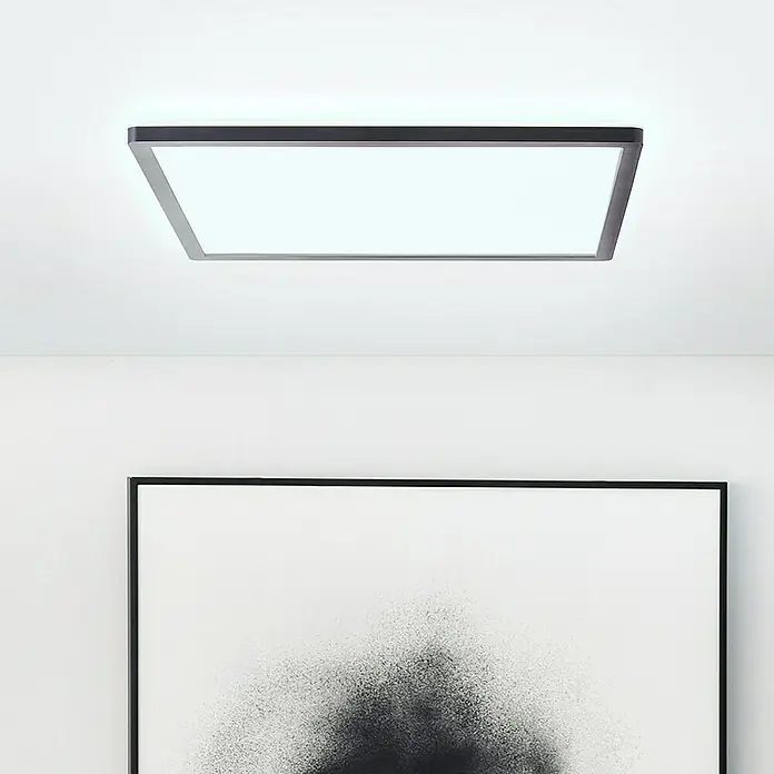 Brilliant LED-Deckenleuchte Tanida - 24 W, L x B x H: 42 x 42 x 2,6 cm, Schwarz, Kaltweiß - Stimmungsaufnahme
