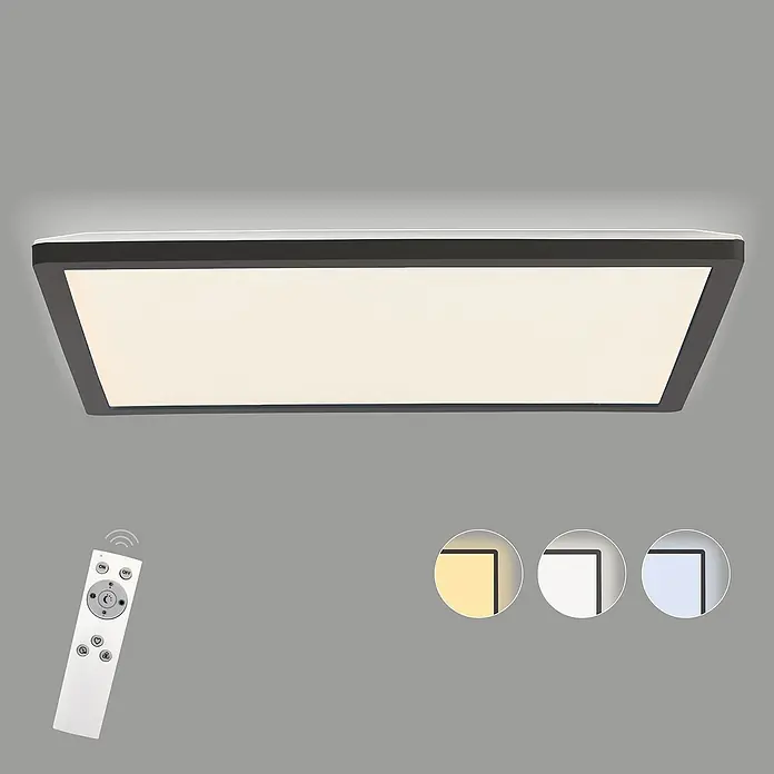 Brilliant LED-Deckenleuchte Tanida - 24 W, L x B x H: 42 x 42 x 2,6 cm, Schwarz, Kaltweiß - Informationsansicht