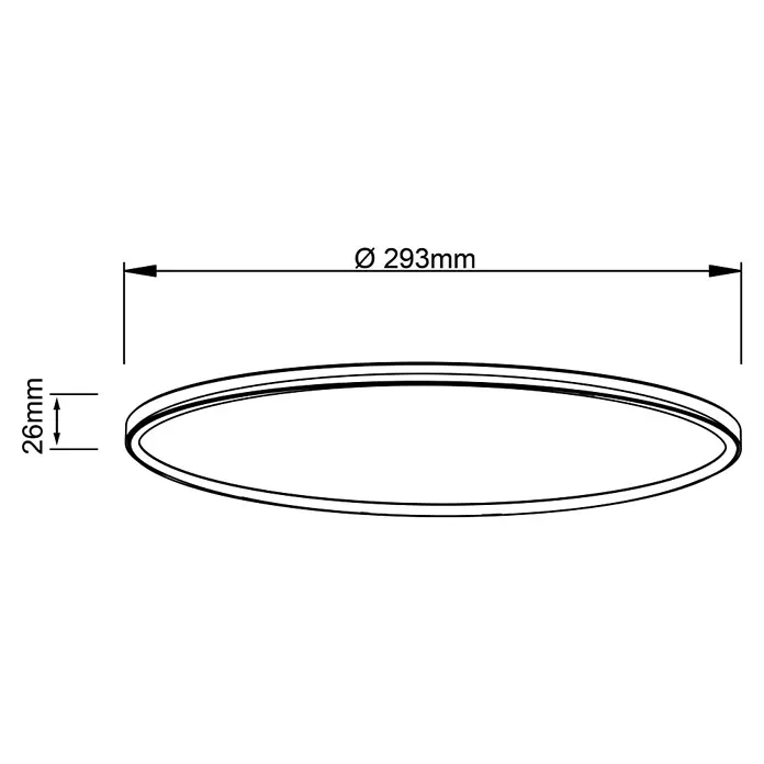Brilliant LED-Deckenleuchte Tanida - 18 W, Schwarz, Neutralweiß - Skizze