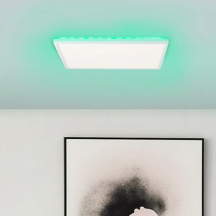 Brilliant LED-Deckenleuchte Tanida - 22 W, L x B x H: 42 x 42 x 2,6 cm, Weiß, Kaltweiß - Stimmungsaufnahme