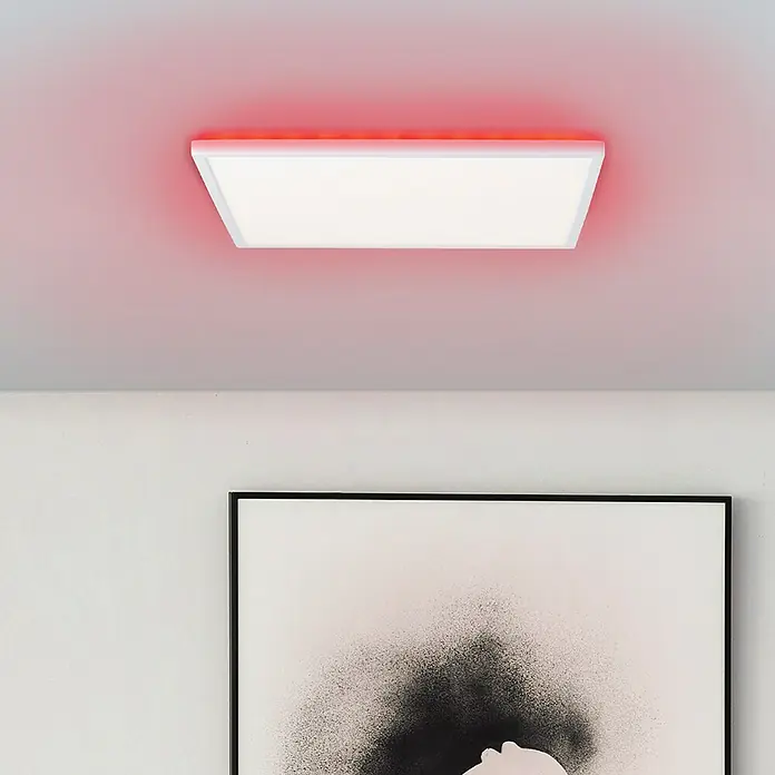 Brilliant LED-Deckenleuchte Tanida - 22 W, L x B x H: 42 x 42 x 2,6 cm, Weiß, Kaltweiß - Stimmungsaufnahme