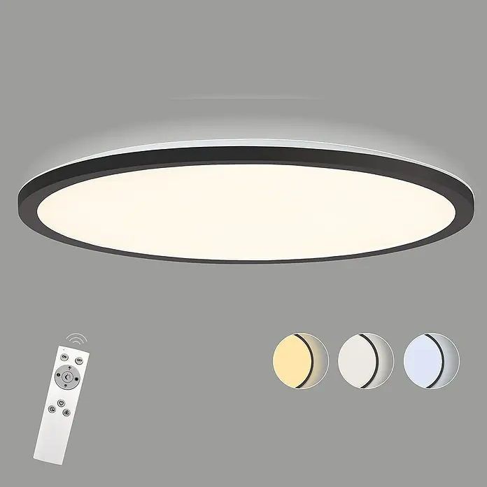 Brilliant LED-Deckenleuchte rund Tanida - 24 W, Ø x H: 42 x 2,5 cm, Schwarz, Kaltweiß - Informationsansicht