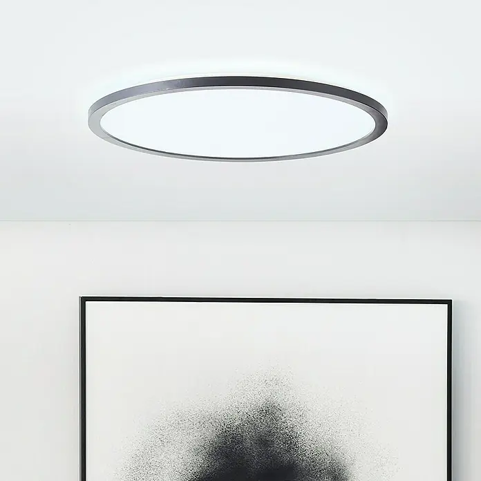 Brilliant LED-Deckenleuchte rund Tanida - 24 W, Ø x H: 42 x 2,5 cm, Schwarz, Kaltweiß - Stimmungsaufnahme