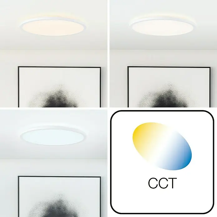 Brilliant LED-Deckenleuchte rund Tanida - 24 W, Ø x H: 42 x 2,5 cm, Weiß, Kaltweiß - Informationsansicht