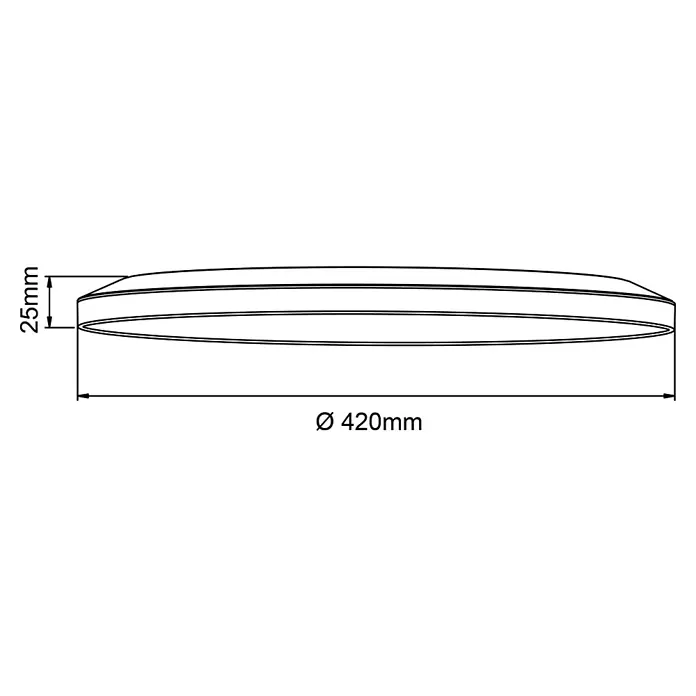 Brilliant LED-Deckenleuchte rund Tanida - 24 W, Ø x H: 42 x 2,5 cm, Weiß, Kaltweiß - Skizze