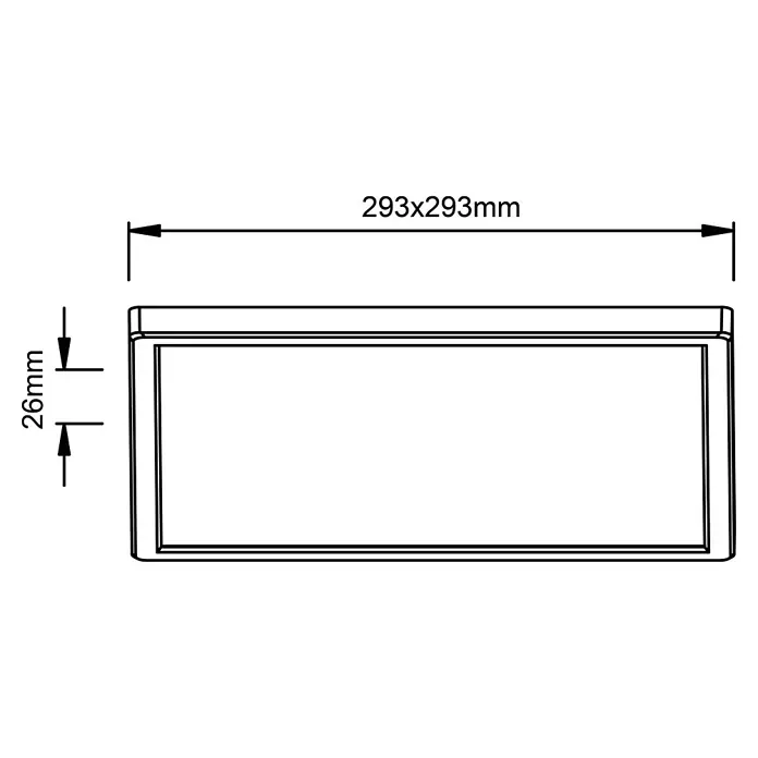 Brilliant LED-Deckenleuchte Tanida - 18 W, L x B x H: 29,3 x 29,3 x 2,6 cm, Weiß, Neutralweiß - Skizze