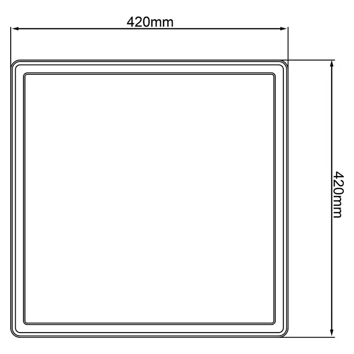 Brilliant LED-Deckenleuchte Tanida - 23 W, L x B x H: 42 x 42 x 2,6 cm, Weiß, RGBW - Skizze