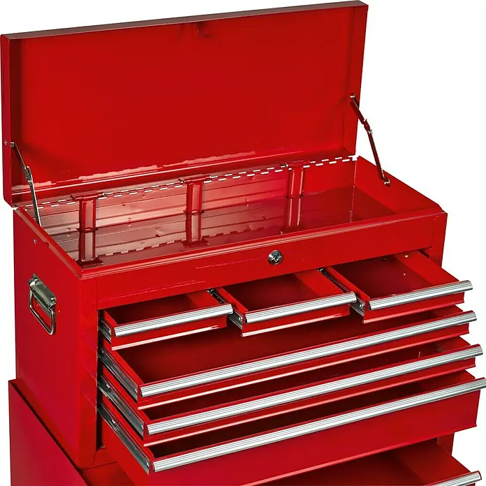 Werkstattwagen WW-09 - L x B x H: 33 x 61,6 x 109,8 cm, Anzahl Schubladen: 8 Stk., Ohne Werkzeug - Detailaufnahme