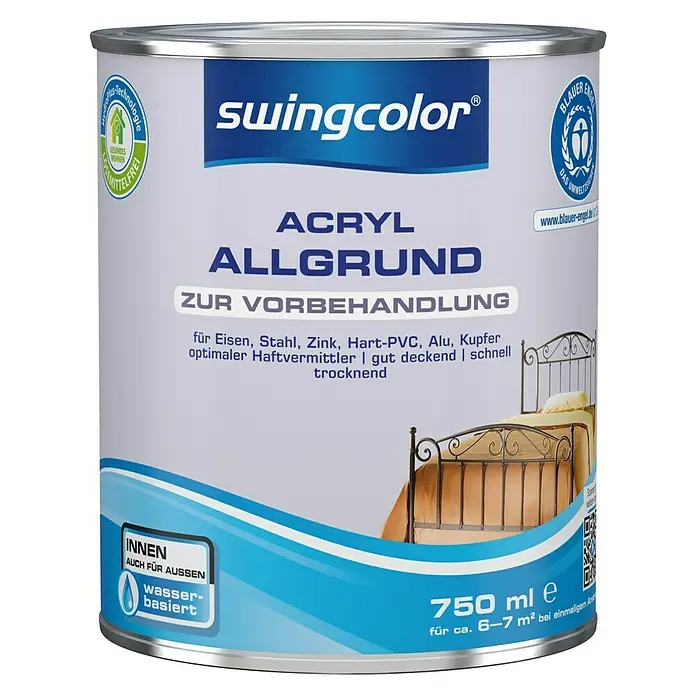 swingcolor Allgrund Acryl - Weiß, 750 ml - Vorderansicht