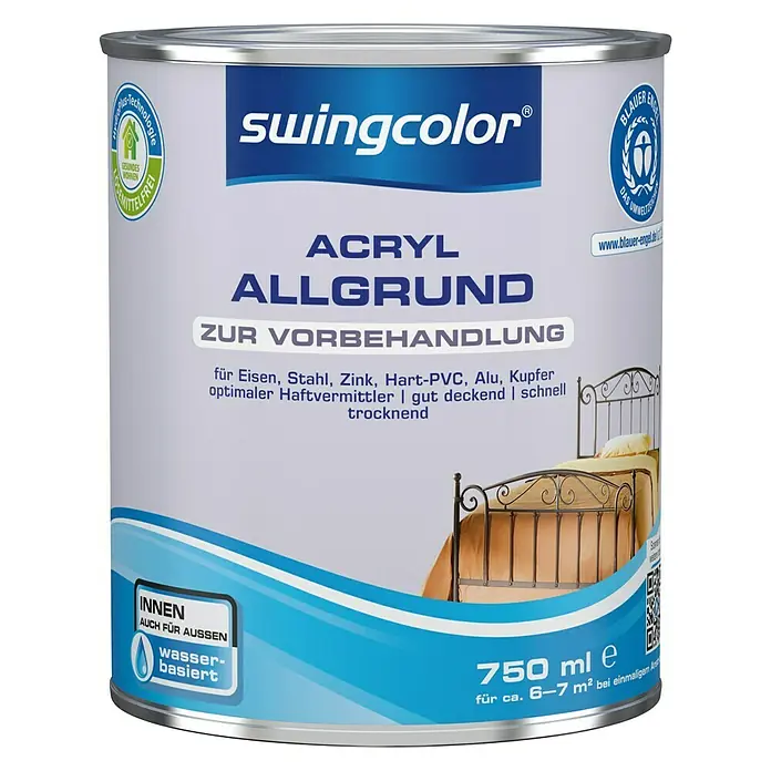 swingcolor Allgrund Acryl - Grau, 750 ml - Vorderansicht
