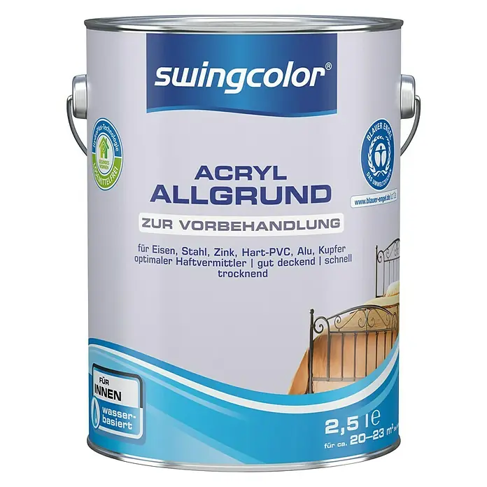 swingcolor Allgrund Acryl - Weiß, 2,5 l - Vorderansicht