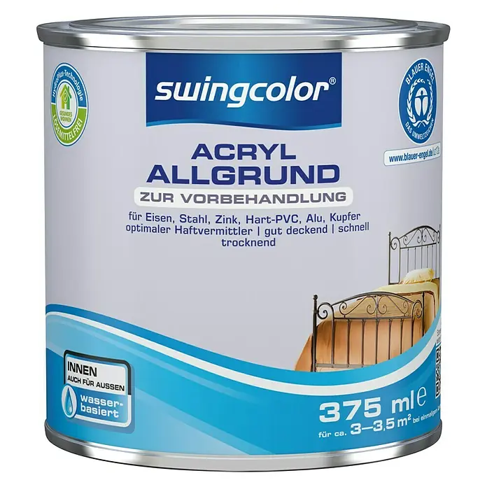 swingcolor Allgrund Acryl - Grau, 375 ml - Vorderansicht