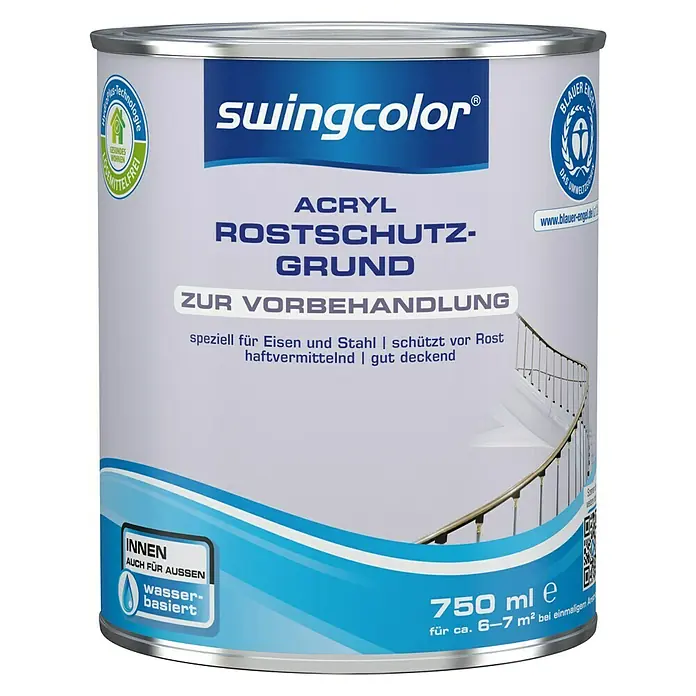 swingcolor Rostschutzgrund Acryl - Grau, 750 ml - Vorderansicht