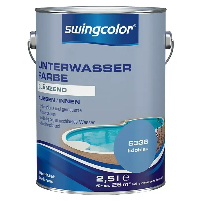 swingcolor Unterwasserfarbe - Lidoblau, 2,5 l, Glänzend - Vorderansicht