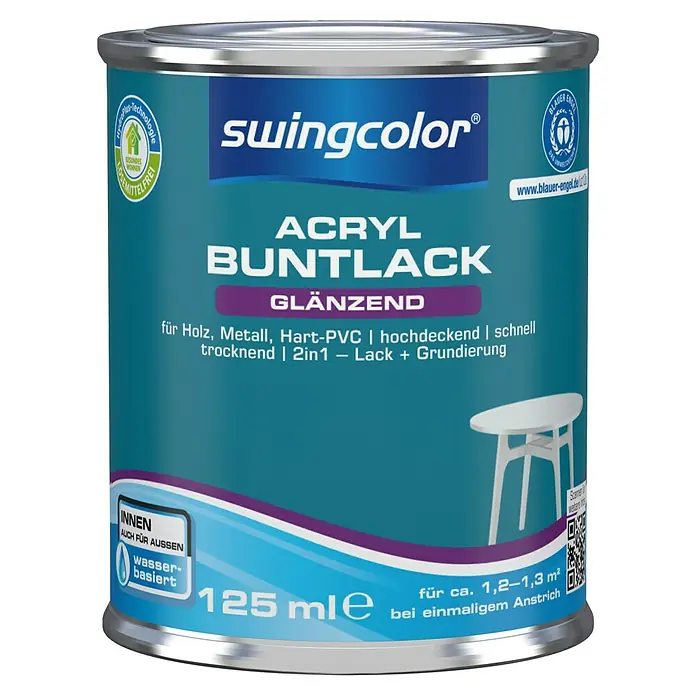swingcolor Buntlack Acryl - Hellelfenbein, 125 ml, Glänzend, Wasserbasiert - Vorderansicht