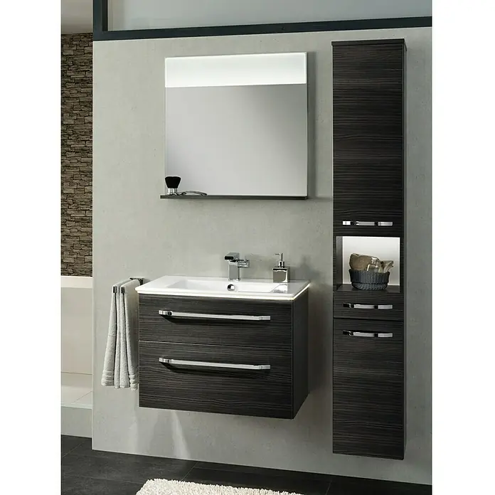 Camargue Star Hochschrank - 30,4 x 32,5 x 181,6 cm, Darkoak, Ausführung: Links - Stimmungsaufnahme