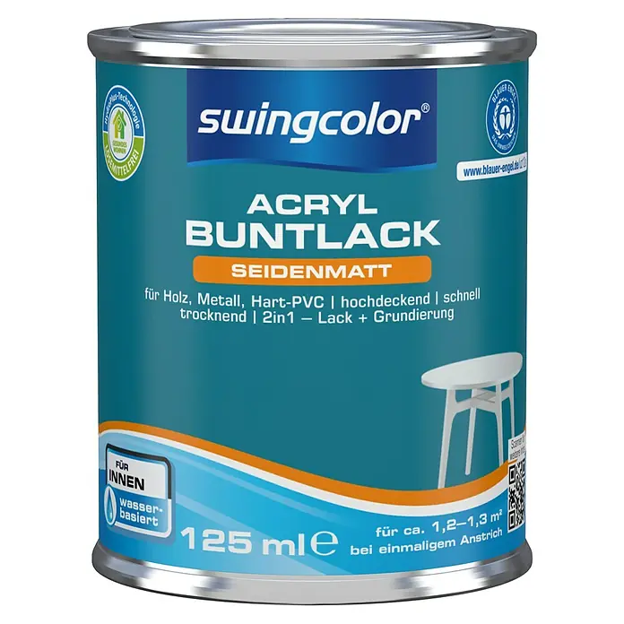 swingcolor Buntlack Acryl - Nussbraun, 125 ml, Seidenmatt - Vorderansicht