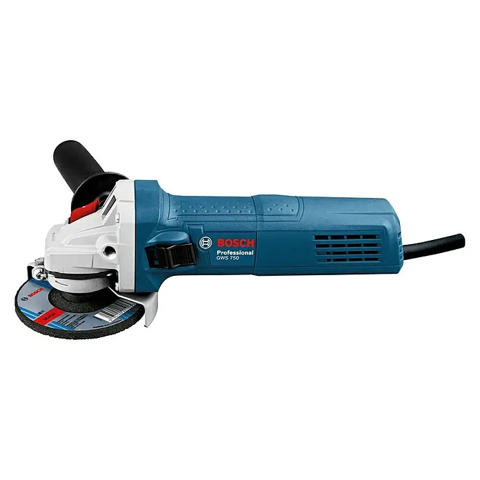 Bosch Professional Kutna brusilica GWS 750 - 750 W, 125 mm, Broj okretaja pri praznom hodu: 11.000 okr/min - Pogled s lijeve strane