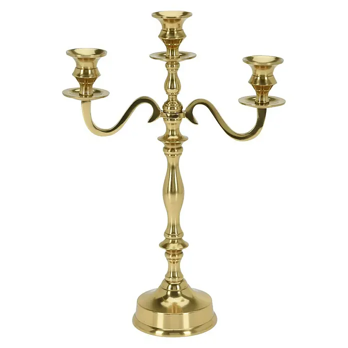 Kaarsenhouder - Goud, Metaal - Vooraanzicht