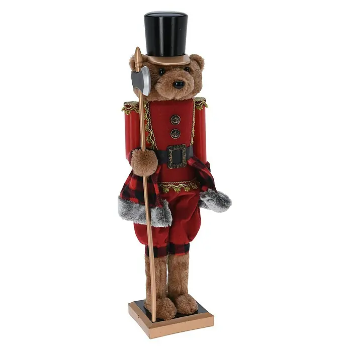 Decoratief figuur - Hout, 60 cm, Beer - Diagonaal zicht