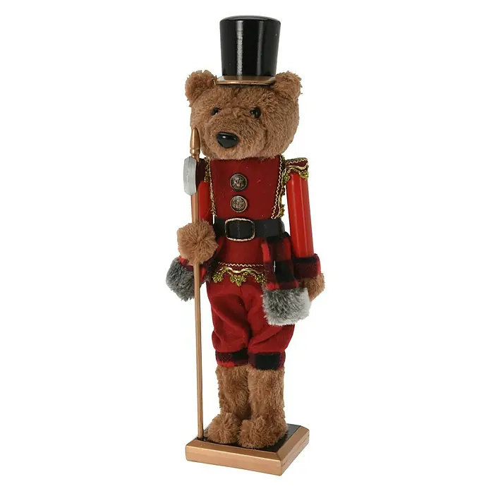 Decoratief figuur - Hout, 38 cm, Beer - Diagonaal zicht