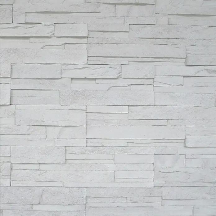 Pločice od ukrasnog kamena White Stone - 39 x 11,2 cm, Bijele boje, Izgled kamena - Pogled s gornje strane