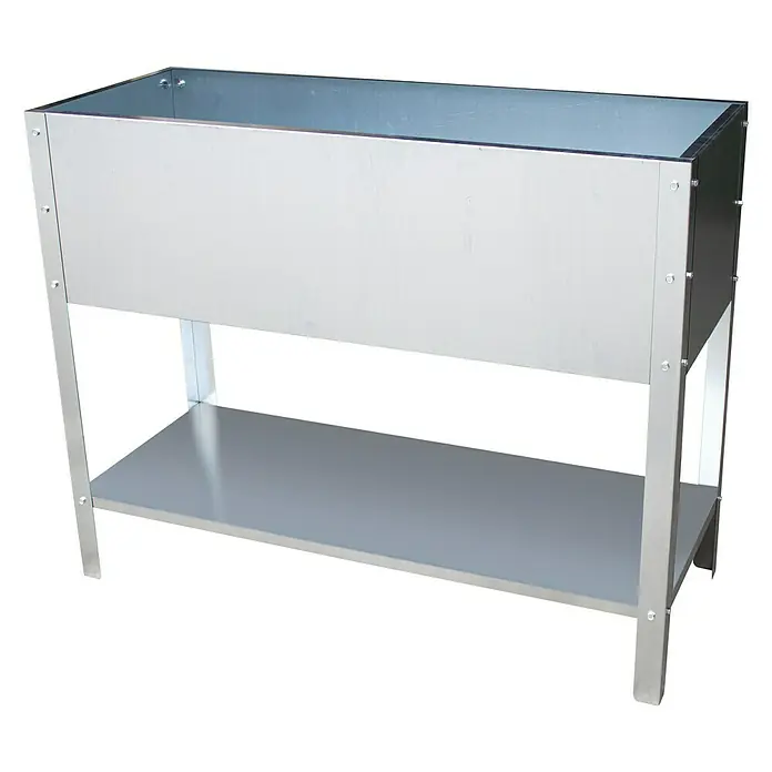Hochbeet Gardenline tiefe Ausführung - L x B x H: 100 x 60 x 80 cm, Stahl, Silber - Diagonale Ansicht