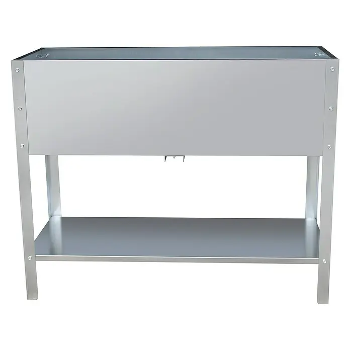 Hochbeet Gardenline tiefe Ausführung - L x B x H: 100 x 60 x 80 cm, Stahl, Silber - Vorderansicht