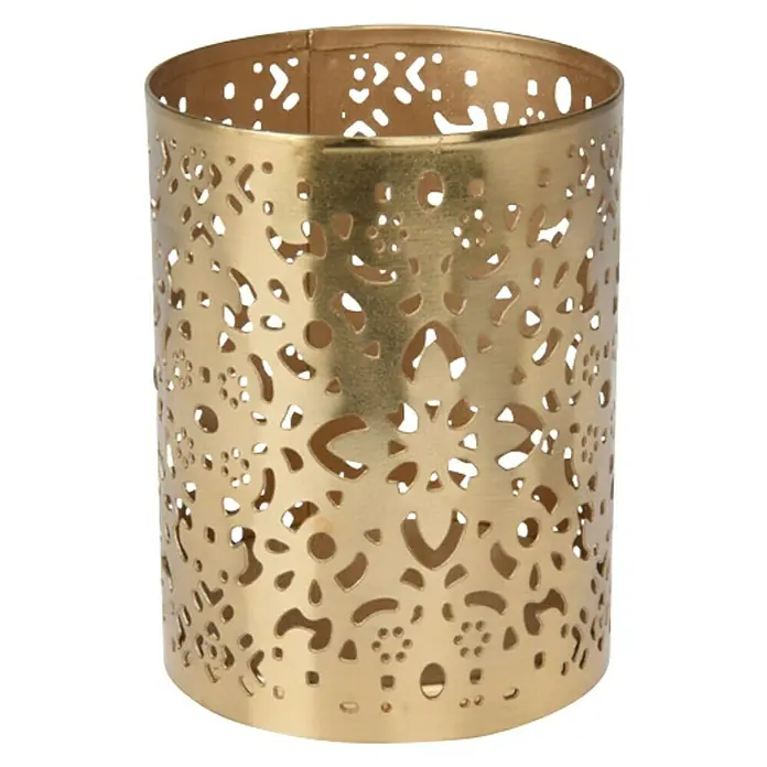 Theelichthouder - 10 mm, Goud, Metaal - Vooraanzicht