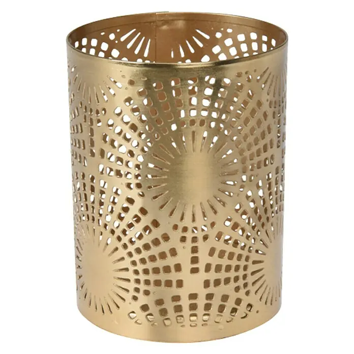 Theelichthouder - 10 mm, Goud, Metaal - Vooraanzicht